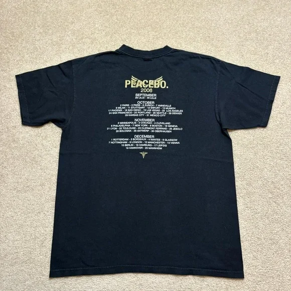 Vtg Placebo Band Shirt Mens Large Black 2006 Meds Tour Indie Alt Rock Grunge - Picture 3 of 7